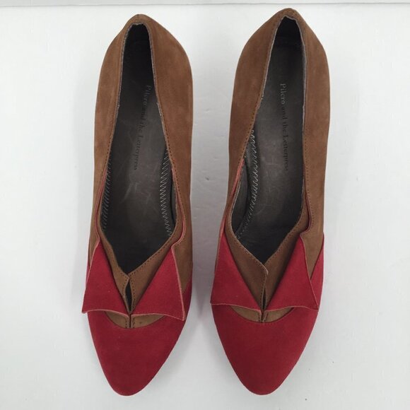 Pilcro and the Letter press Kaila brown suede pumps shoe Anthropologie heel 7 - Picture 5 of 8